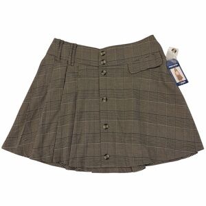 NWT Ci Sono Plaid Preppy Dark Academia Button-front Mini Skirt Size Large